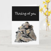 Denken Sie an Sie, Bär Hug Tier Jemand Cares Karte (Gelbe Blume)