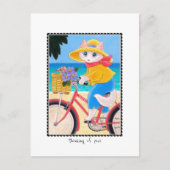 "Denken Sie an Sie" Cat & Mouse Fahrrad individuel Postkarte (Vorderseite)