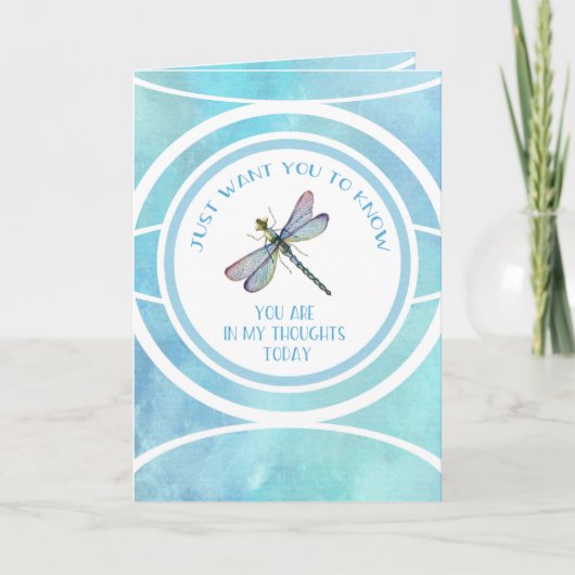 Denken Sie an Sie Dragonfly Karte (Vorderseite)