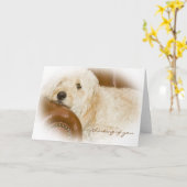 Denken Sie an Sie - Dreamy Dog Resting Karte (Gelbe Blume)