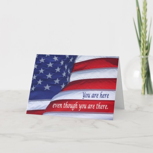 Denken Sie an Sie entsandte Soldaten Grußkarte Karte (Vorderseite)