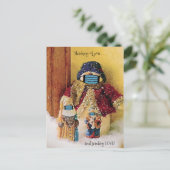 Denken Sie an Sie & Entsende Liebe Santa Snowman Postkarte (Stehend Vorderseite)