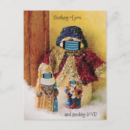 Denken Sie an Sie & Entsende Liebe Santa Snowman Postkarte