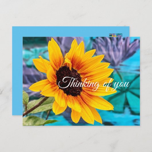 Denken Sie an Sie farbenfroh Hallo Postcard Postkarte (Vorne/Hinten)