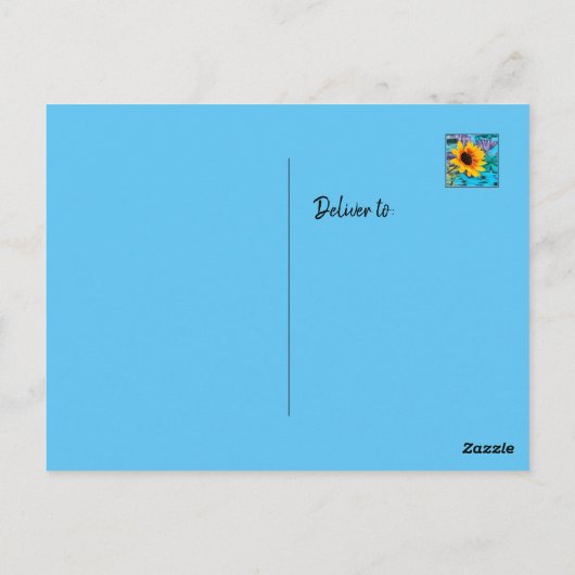 Denken Sie an Sie farbenfroh Hallo Postcard Postkarte (Rückseite)