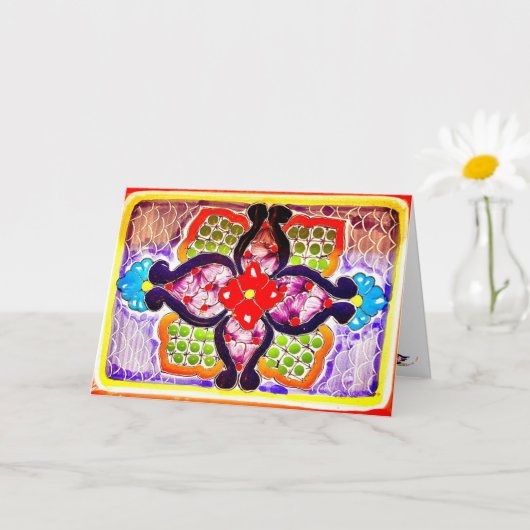 Denken Sie an Sie farbenfrohe Talavera mexikanisch Karte (Kleine Pflanze)