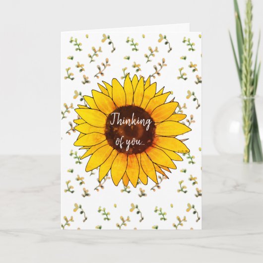 Denken Sie an Sie (floral) Karte (Vorderseite)