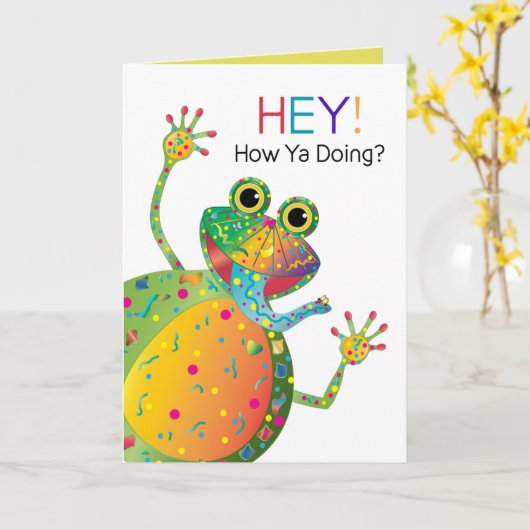 Denken Sie an Sie, Fun Frog, Kaleidoskop-Sammlung Karte (Gelbe Blume)