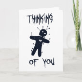 Denken Sie an Sie - Funny Halloween Voodoo Doll Karte (Vorderseite)