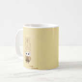 Denken Sie an Sie Funny Owl Pun Verlasst Abschied Kaffeetasse (Vorderseite Links)