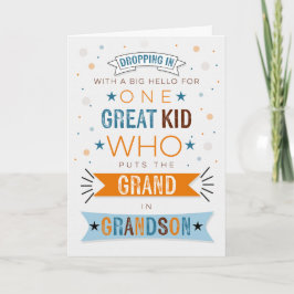 Denken Sie an Sie für Young Grandson Blue Karte