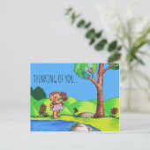 Denken Sie an Sie Girly Teddy Bear Postkarte (Stehend Vorderseite)