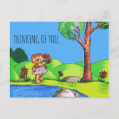 Denken Sie an Sie Girly Teddy Bear Postkarte (Vorderseite)