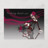 Denken Sie an Sie - Gothic Rag Doll mit Rose Postkarte (Vorderseite)