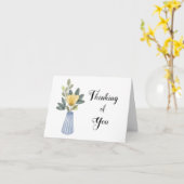 Denken Sie an Sie Hallo Grüße erhalten gut Note Karte (Gelbe Blume)