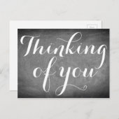 Denken Sie an Sie Handwriting Typografie Schwarz-w Postkarte (Vorne/Hinten)