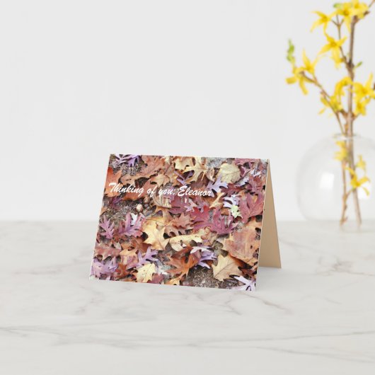 Denken Sie an Sie / Herbst hinterlässt Grußkarte Karte (Gelbe Blume)