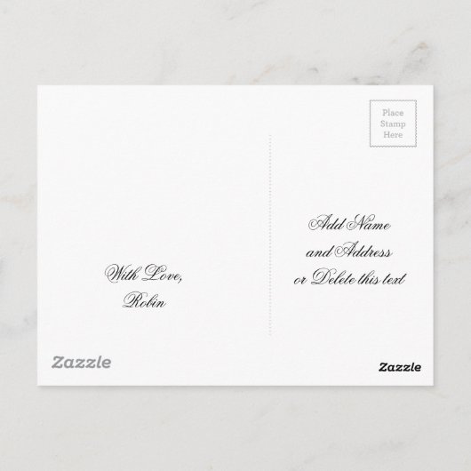 Denken Sie an Sie, Himmlischer Regenbogen in Blue  Postkarte (Rückseite)