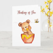 Denken Sie an Sie - Honey Bear Grußkarte Karte (Gelbe Blume)