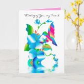 Denken Sie an Sie, Hummingbird & Blume Karte (Gelbe Blume)