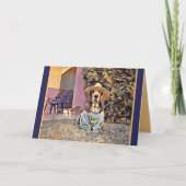 Denken Sie an Sie - Hunde tragen einen Sonnenhut Karte (Vorderseite)