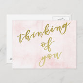Denken Sie an Sie | Imitate Gold Script Postcard Postkarte (Vorne/Hinten)