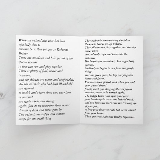 Denken Sie an Sie Karte (Innenseite)