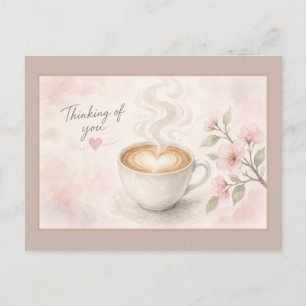 Denken Sie an Sie Kirschblüten-Herz-Latte Postkarte