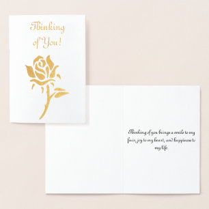 Denken Sie an Sie - kühne Gold-Rose Folienkarte