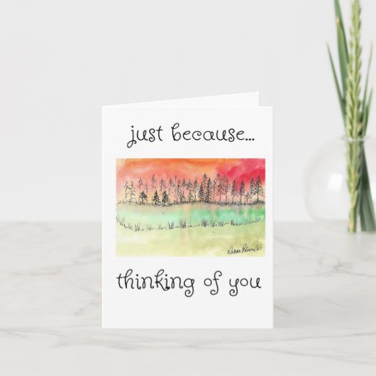 Denken Sie an Sie, künstlerische Malerei Sonnenunt Karte (Vorderseite)