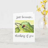 Denken Sie an Sie, Lady Bug Art Karte (Gelbe Blume)