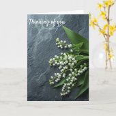 Denken Sie an Sie - Lily of the Valley Condolence Karte (Gelbe Blume)