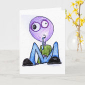 Denken Sie an Sie - lustiges Gehirn tot googy Karte (Gelbe Blume)