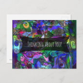 Denken Sie an Sie! Mehrfarbige digitale Kunst Postkarte (Vorne/Hinten)