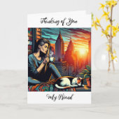 Denken Sie an Sie, mein Freund | Frauen lesen Karte (Gelbe Blume)