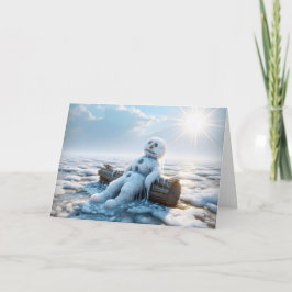 Denken Sie an Sie Melting Snowman Karte