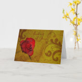 Denken Sie an Sie mit einer rote Rose Karte (Gelbe Blume)