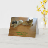 Denken Sie an Sie mit Gebet, Hunde Karte (Gelbe Blume)