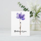 "Denken Sie an Sie" mit Lila Blume Postkarte (Stehend Vorderseite)