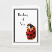 Denken Sie an Sie Niedlich und klug Kleine Ladybug Karte (Vorderseite)