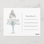 "Denken Sie an Sie" Niedliche Boho Girl with Bird Postkarte (Rückseite)