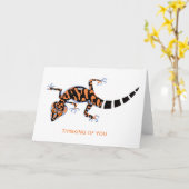 Denken Sie an Sie! Niedliche GECKO - Erhaltung - N Karte (Gelbe Blume)