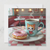Denken Sie an Sie | Niedlicher Donut und Kaffee Karte (Vorderseite)