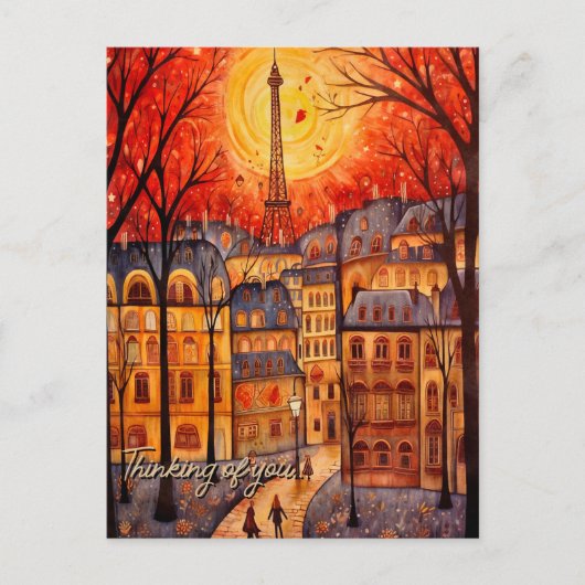 Denken Sie an Sie Paris / Frankreich fallen Stadt  Postkarte (Vorderseite)