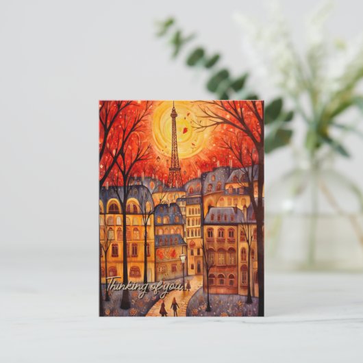 Denken Sie an Sie Paris / Frankreich fallen Stadt  Postkarte (Stehend Vorderseite)
