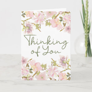 Denken Sie an Sie Pink Blush Magnolie Floralkarte Karte