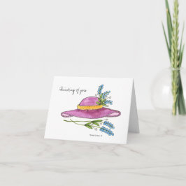 Denken Sie an Sie* Pink-Hat-Blank-Notizkarte Karte