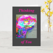 Denken Sie an Sie - Pink Poppy Karte (Gelbe Blume)