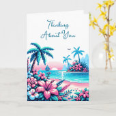 Denken Sie an Sie | Pixel Art Ocean Karte (Gelbe Blume)