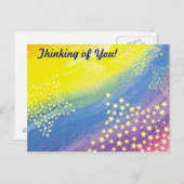 Denken Sie an Sie! Rainbow & Stars Postkarte (Vorne/Hinten)